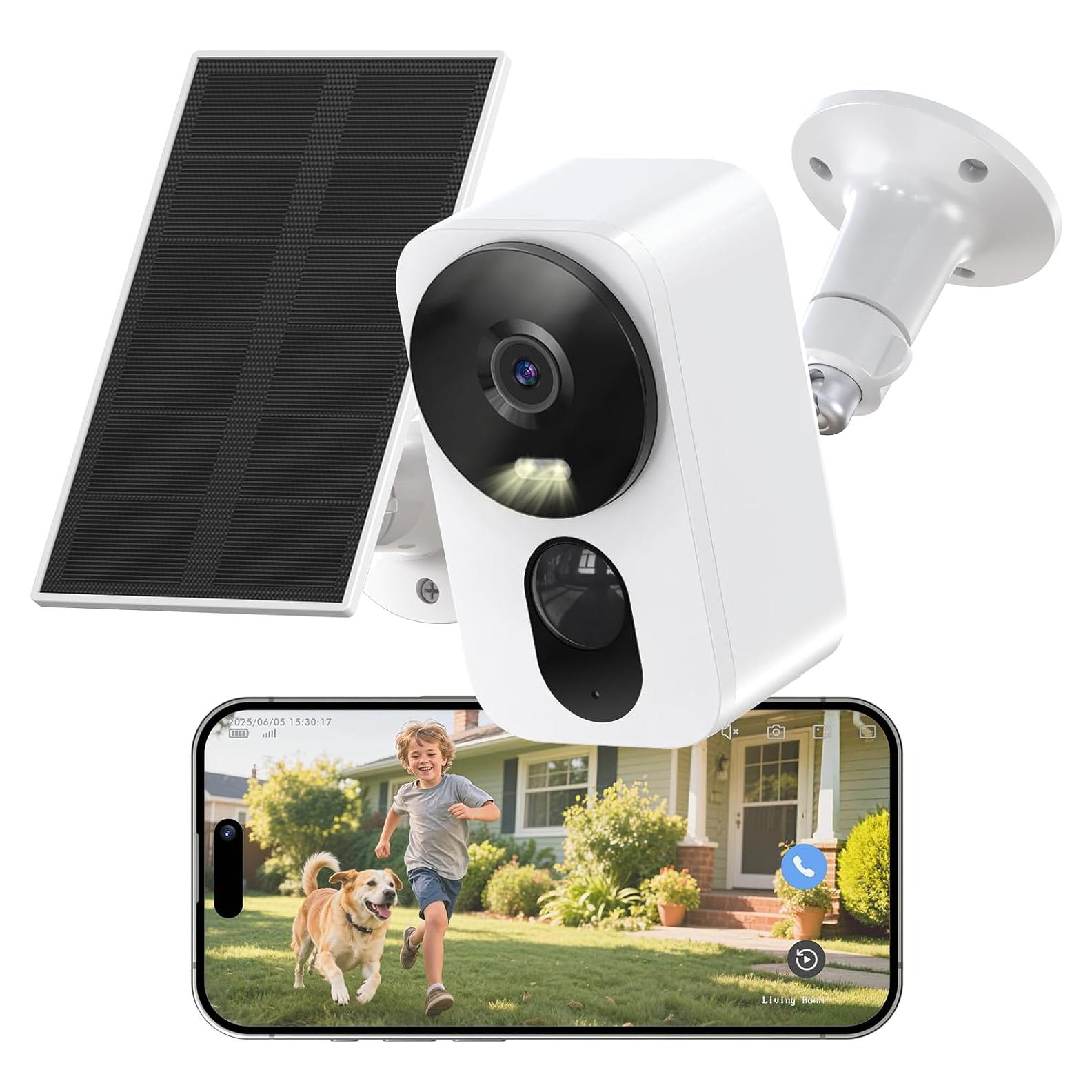 Cámara de Seguridad Inalámbrica Heyall Q9 2.5K 4MP WiFi Solar