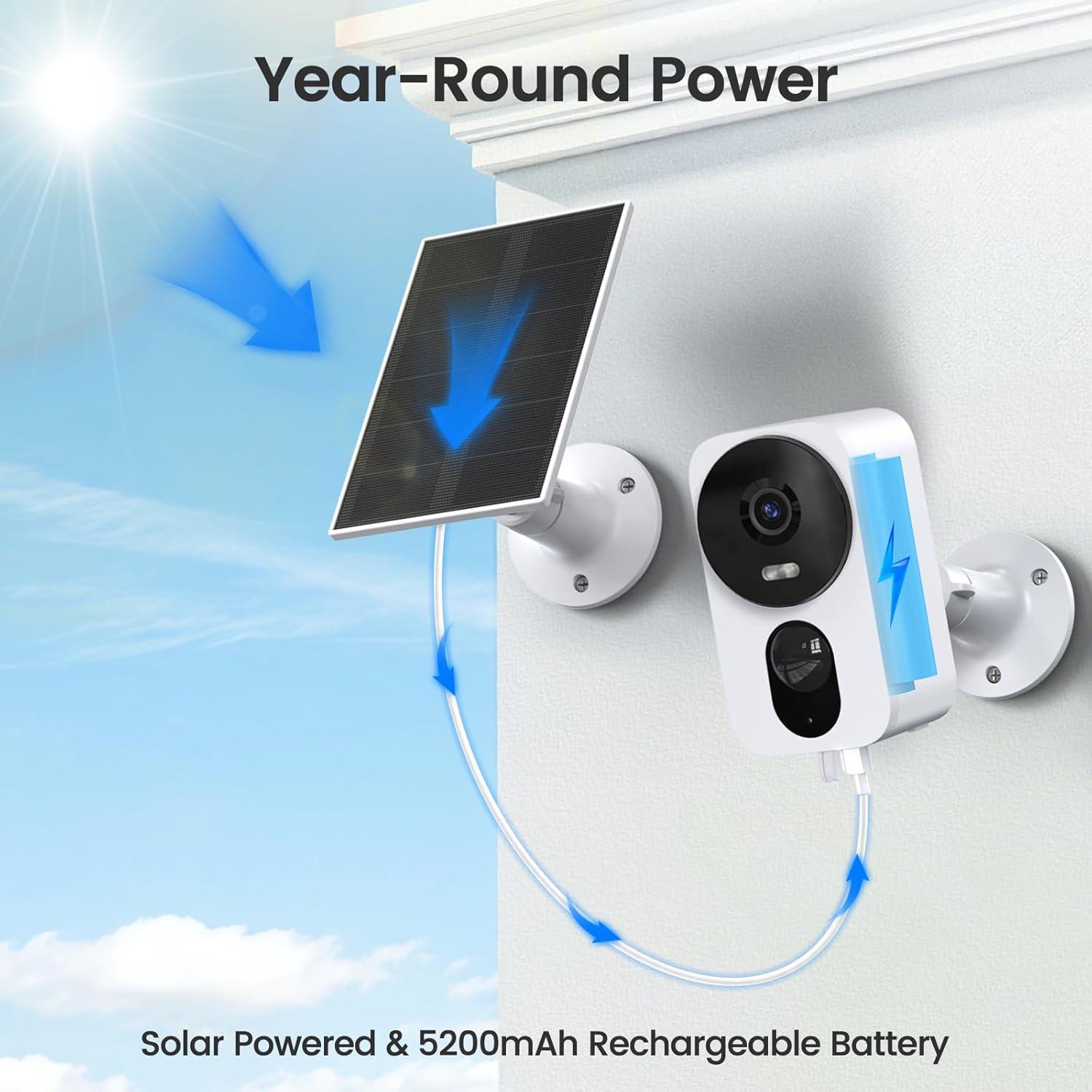 Cámara de Seguridad Inalámbrica Heyall Q9 2.5K 4MP WiFi Solar