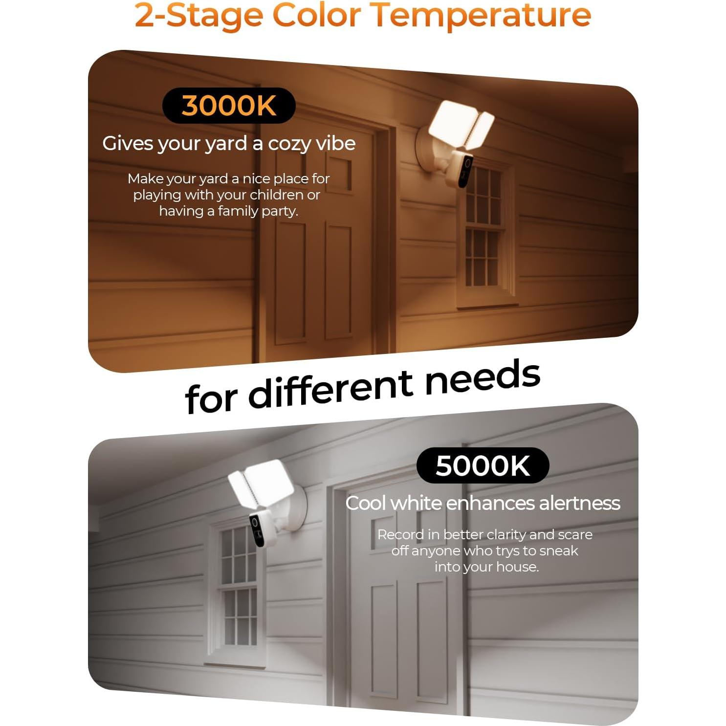 Cámara de Inundación DeerTalk 2K HD WiFi con Detección de Movimiento