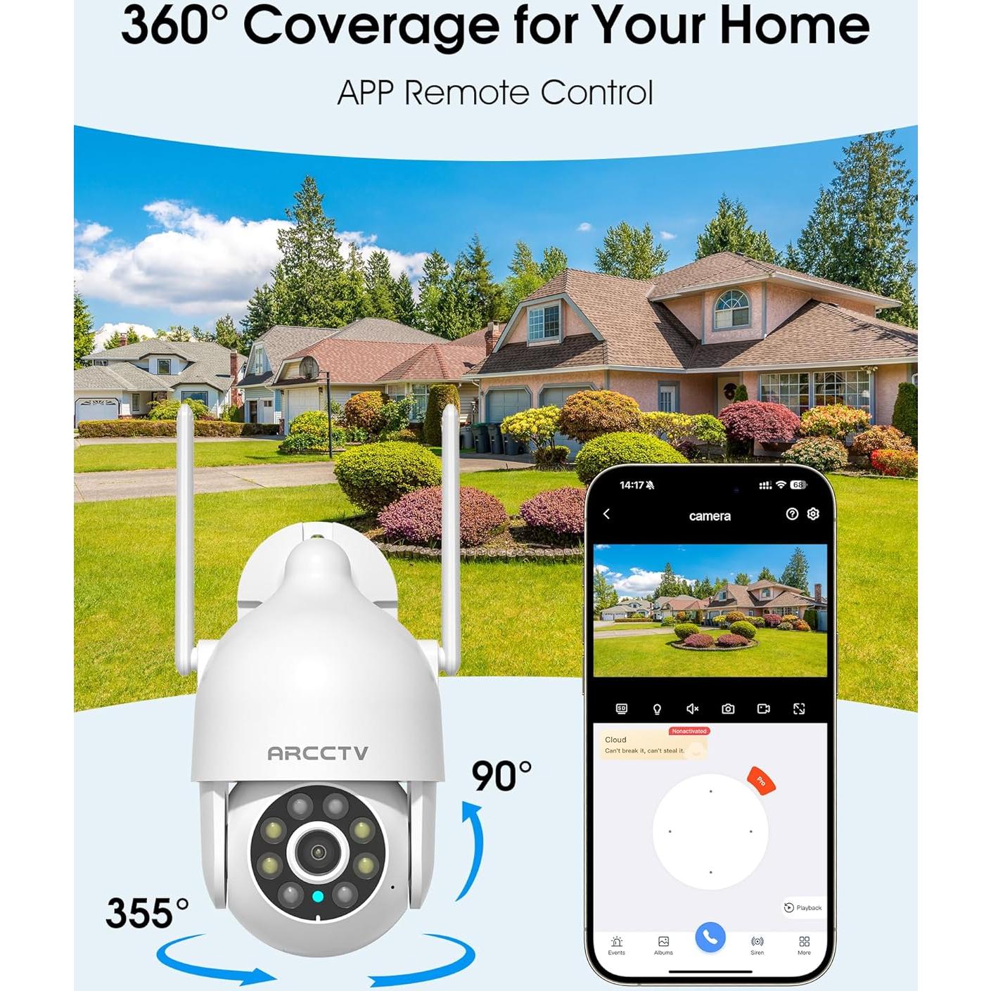 Cámaras de Seguridad WiFi 2K ARCCTV P2 - 2 Paquete, Visión Nocturna