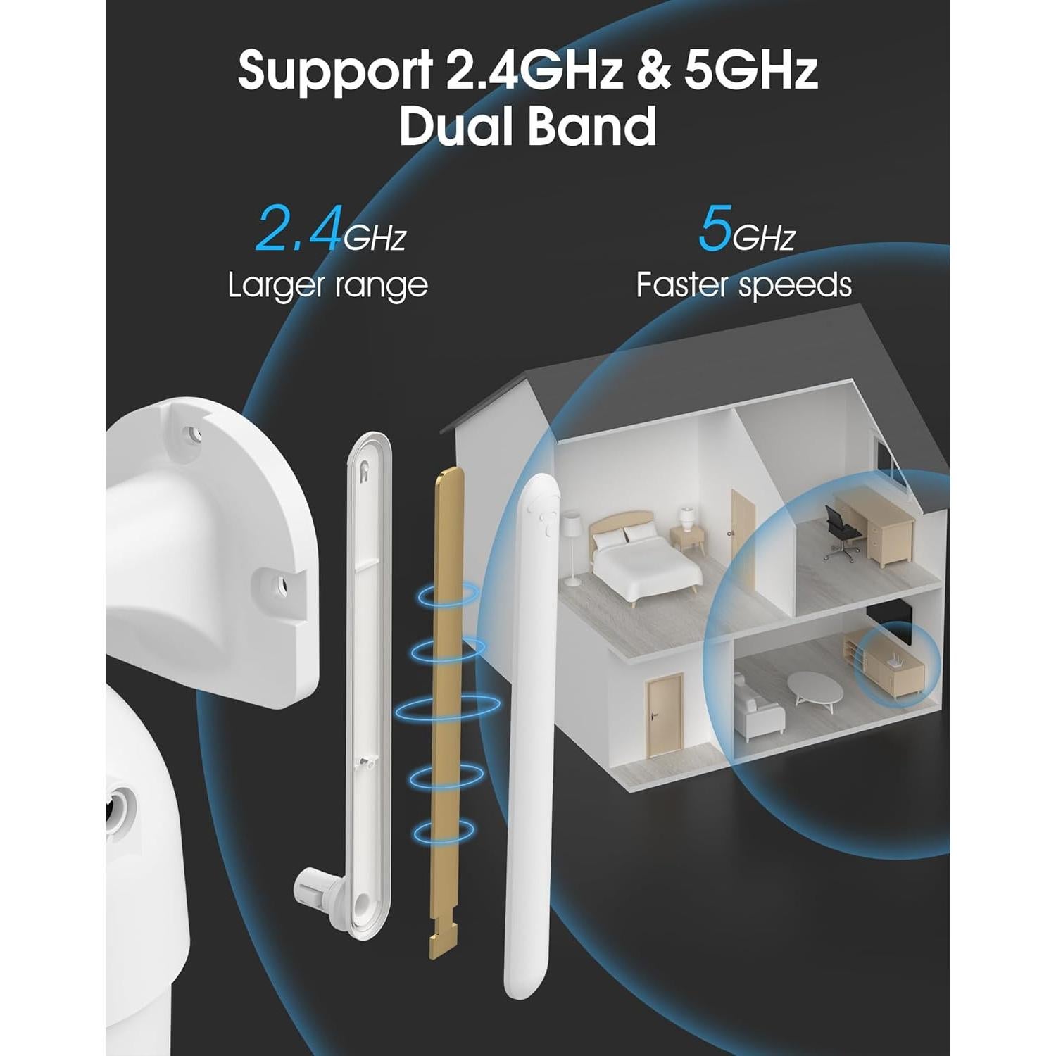 Cámaras de Seguridad WiFi 2K ARCCTV P2 - 2 Paquete, Visión Nocturna