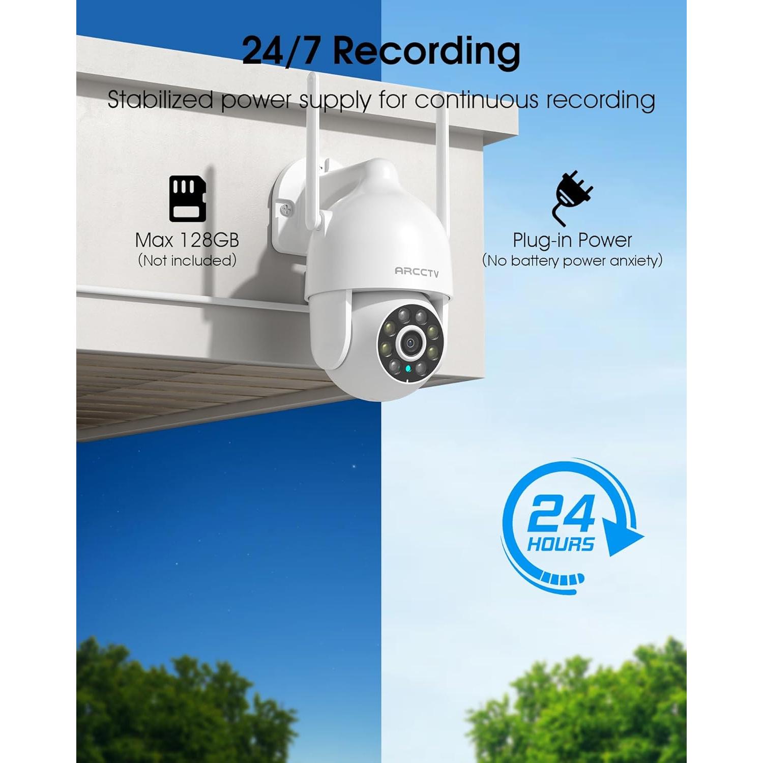 Cámaras de Seguridad WiFi 2K ARCCTV P2 - 2 Paquete, Visión Nocturna