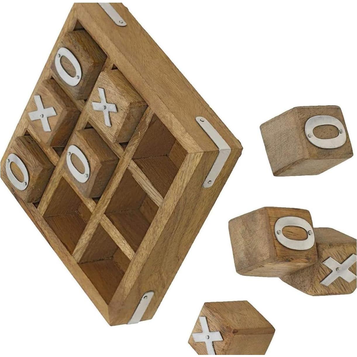 Juego de bloques Tic Tac Toe de madera TOSQP27 - 11.43 cm