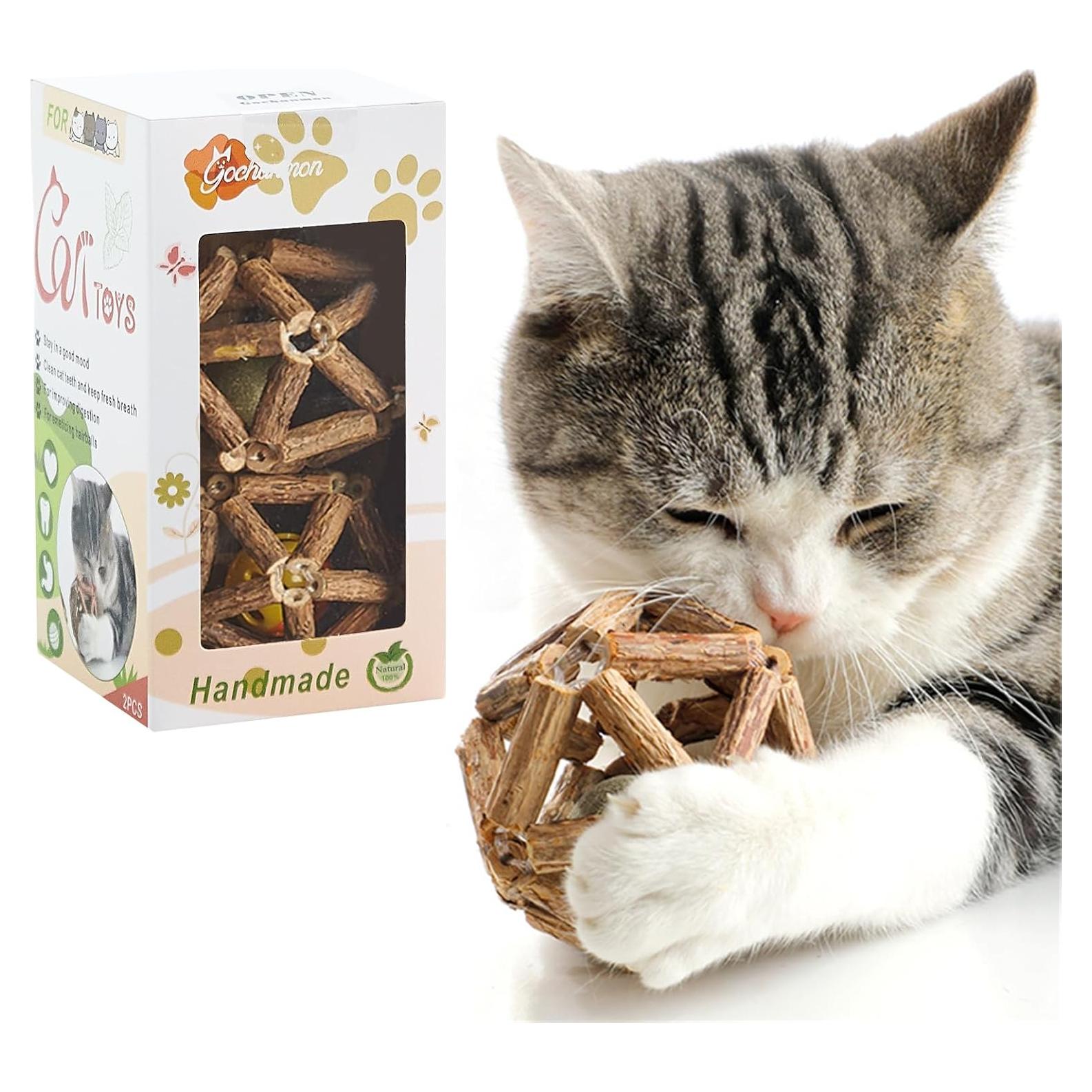 Juguetes para Gatos Gochanmon 2Pcs Catnip y Silvervine
