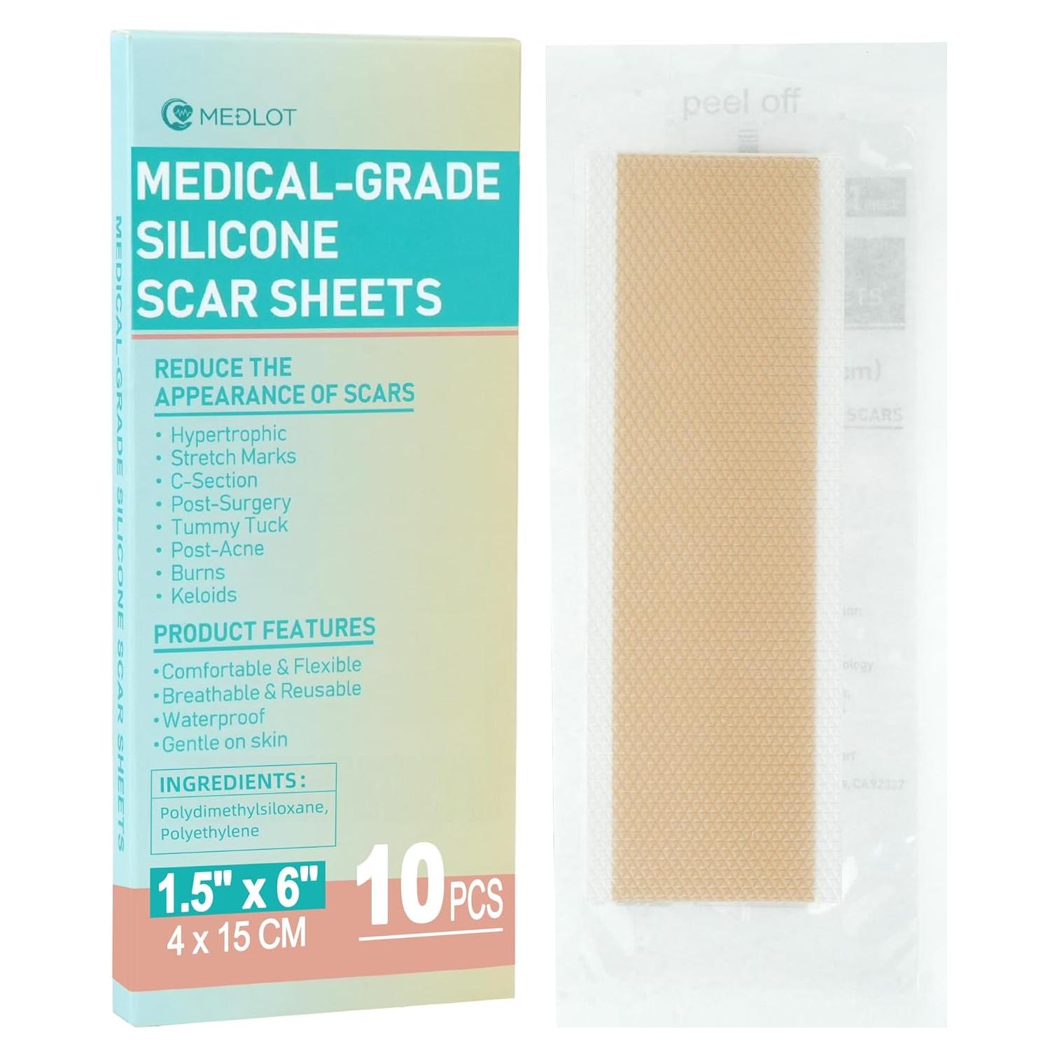 Hojas de Silicona para Cicatrices LotFancy - 10 Piezas 3.81x15.24cm