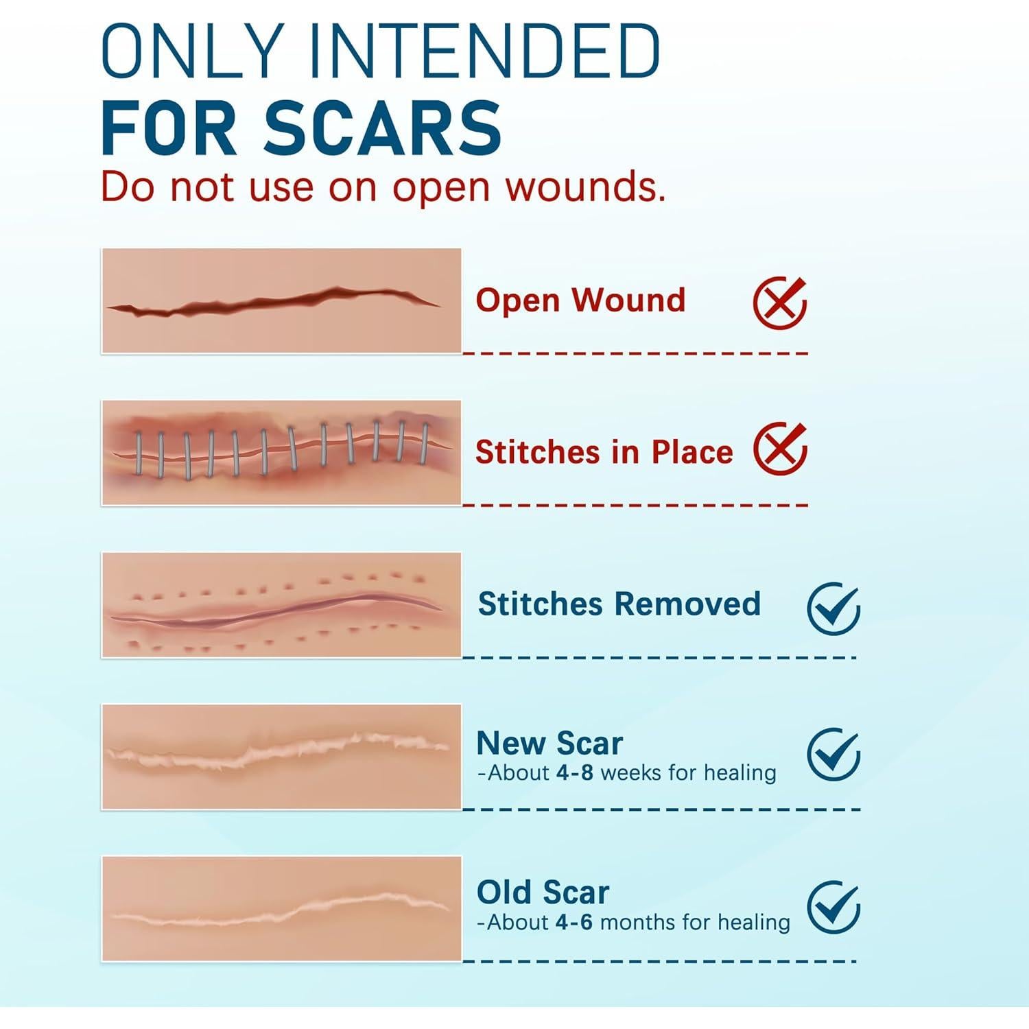 Hojas de Silicona para Cicatrices LotFancy - 10 Piezas 3.81x15.24cm