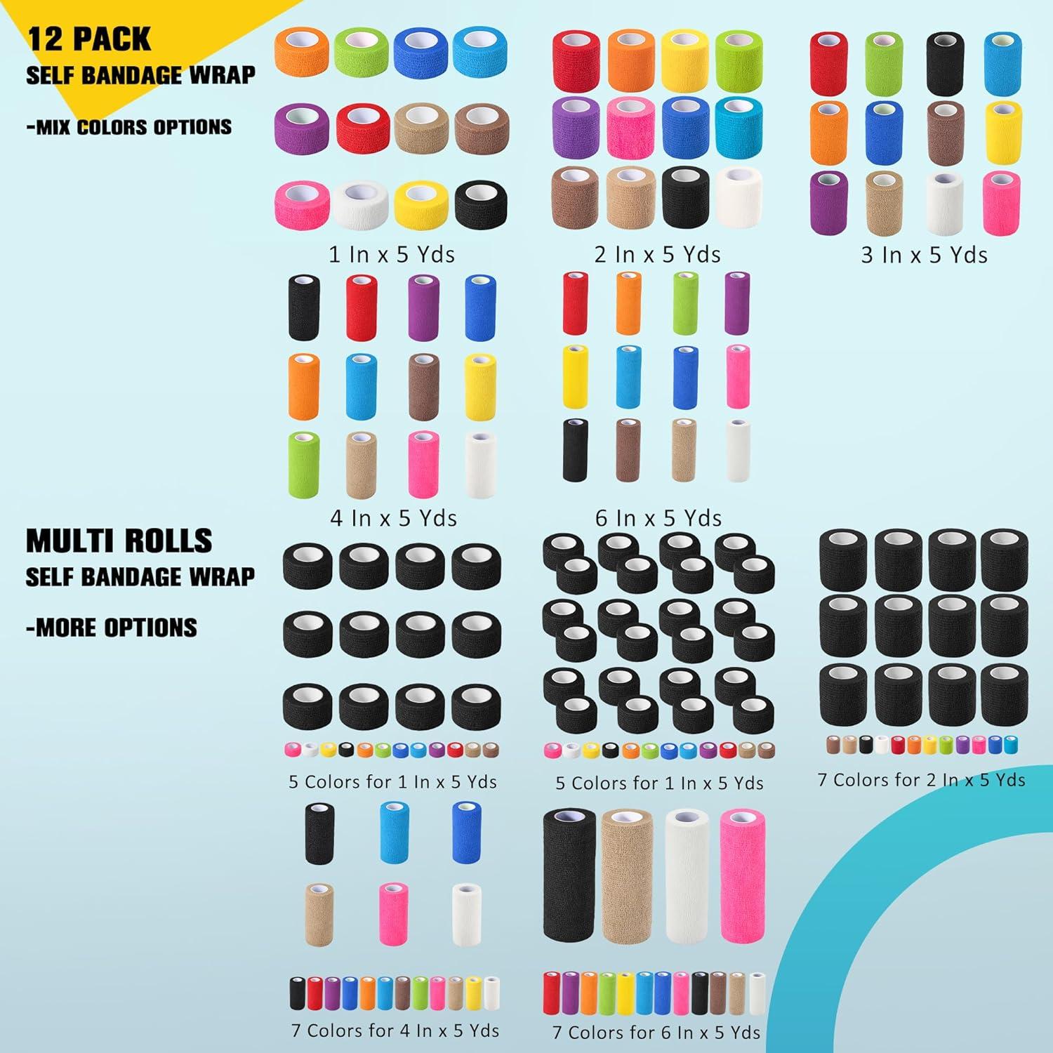 Paquete de 6 Vendajes Autoadhesivos MUESFITR 10 cm x 4.57 m Blanco