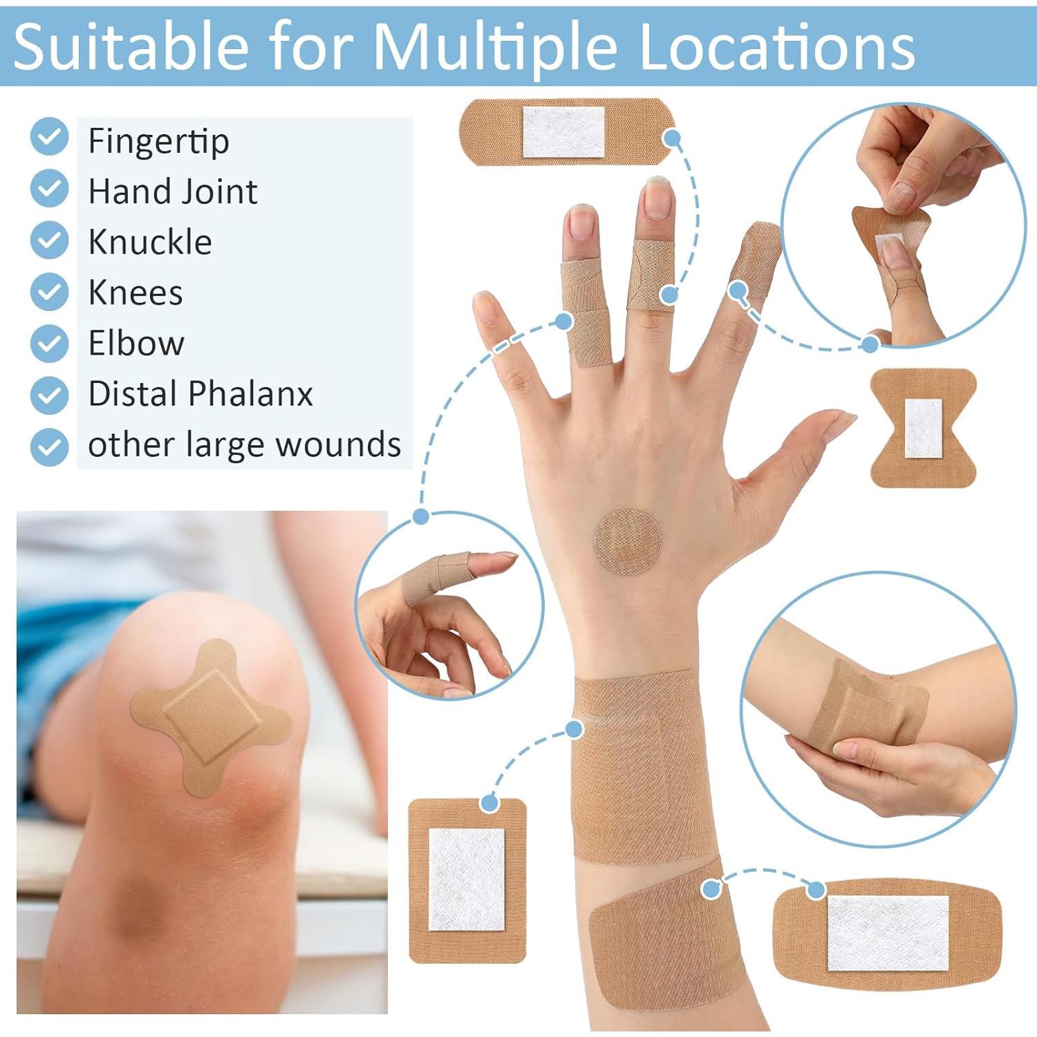 300 Vendajes Adhesivos Estériles Geiserailie Variados para Primeros Auxilios