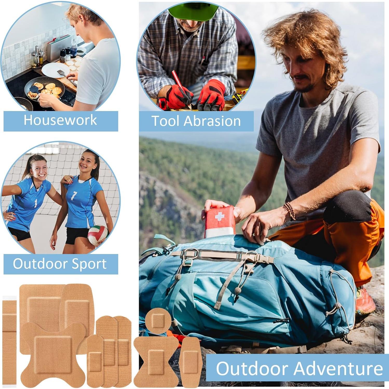 300 Vendajes Adhesivos Estériles Geiserailie Variados para Primeros Auxilios