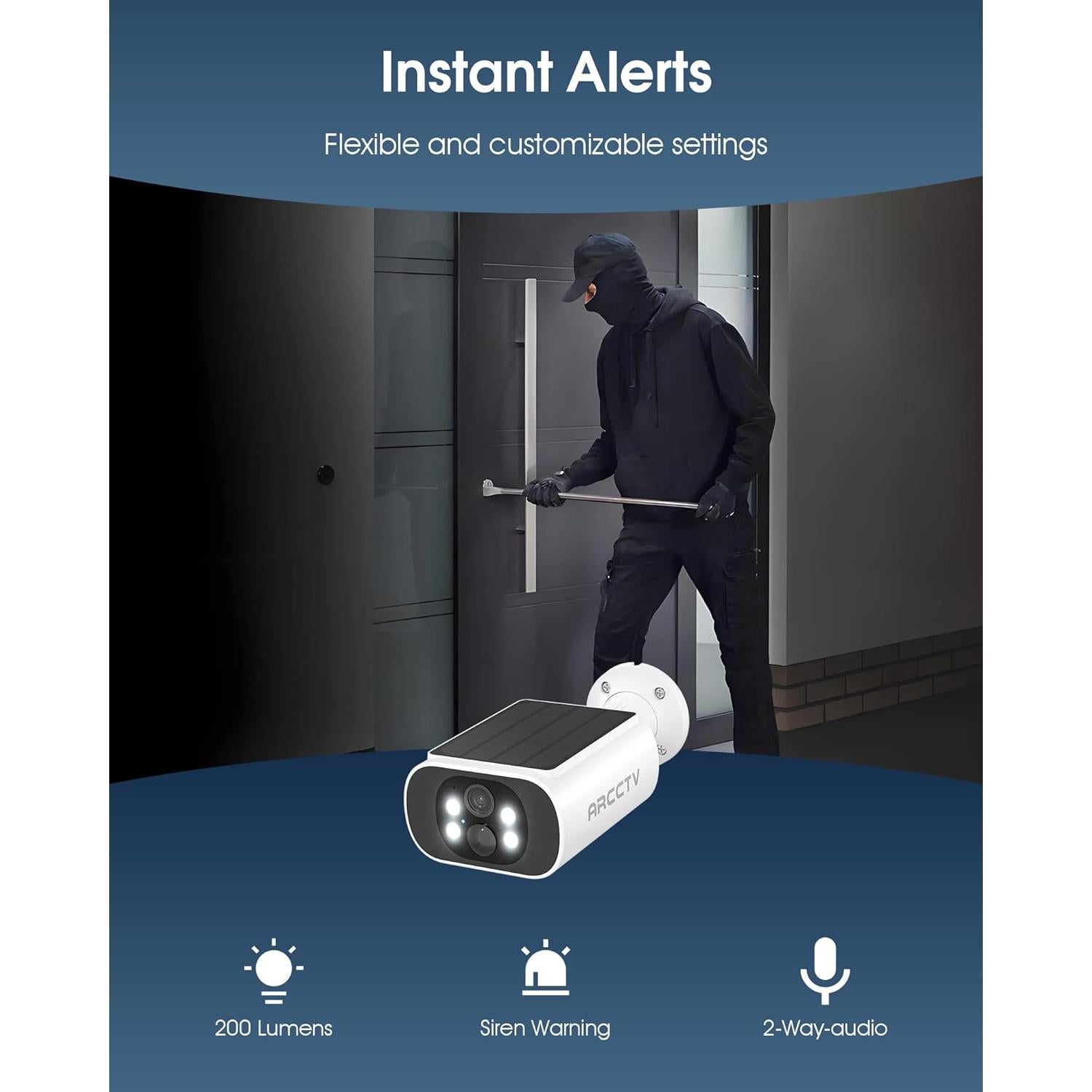 Cámara de Seguridad Solar Inalámbrica ARCCTV C3 4MP Exterior