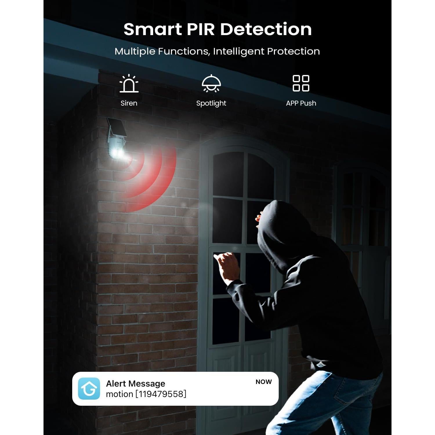 Cámara de Seguridad Solar Inalámbrica ieGeek S5 2K 3MP IP65