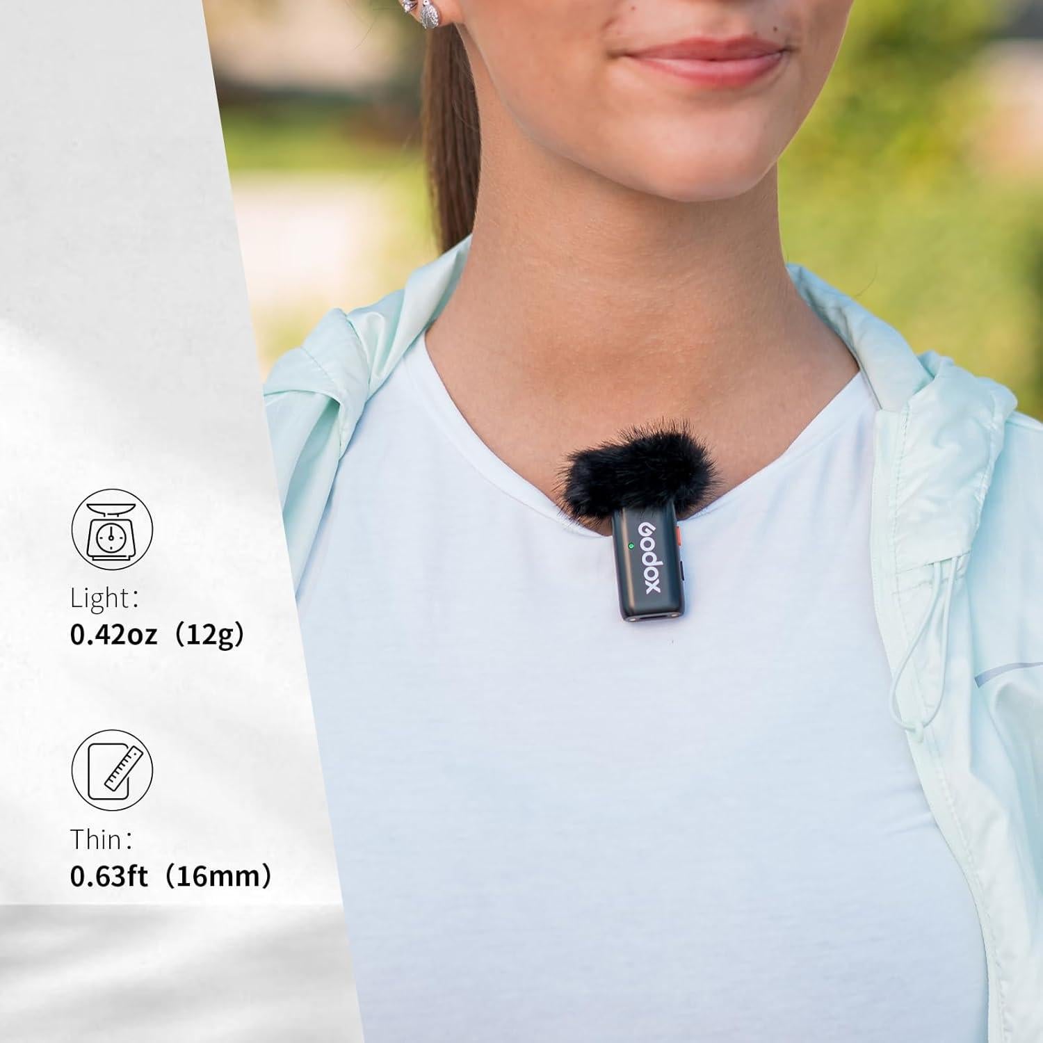 Micrófono Inalámbrico GODOX WEC Kit2 Lavalier 200m 8H Batería