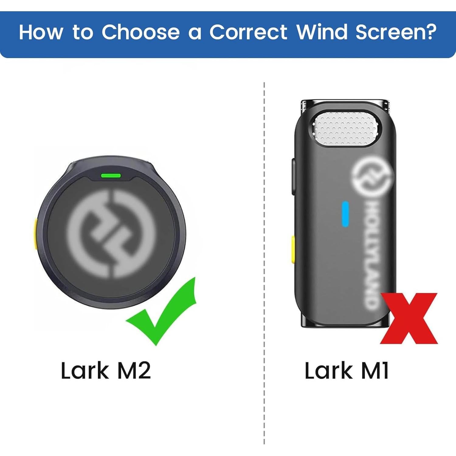 Paquete de 4 pantallas contra viento Hollyland Lark M2 - Gris