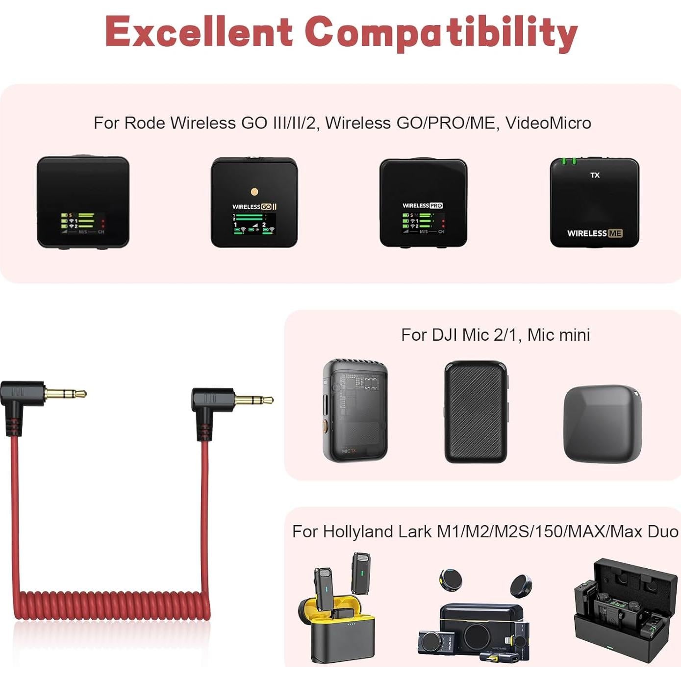 Cable de audio en espiral TRS 3.5mm Puiixur 20-54cm