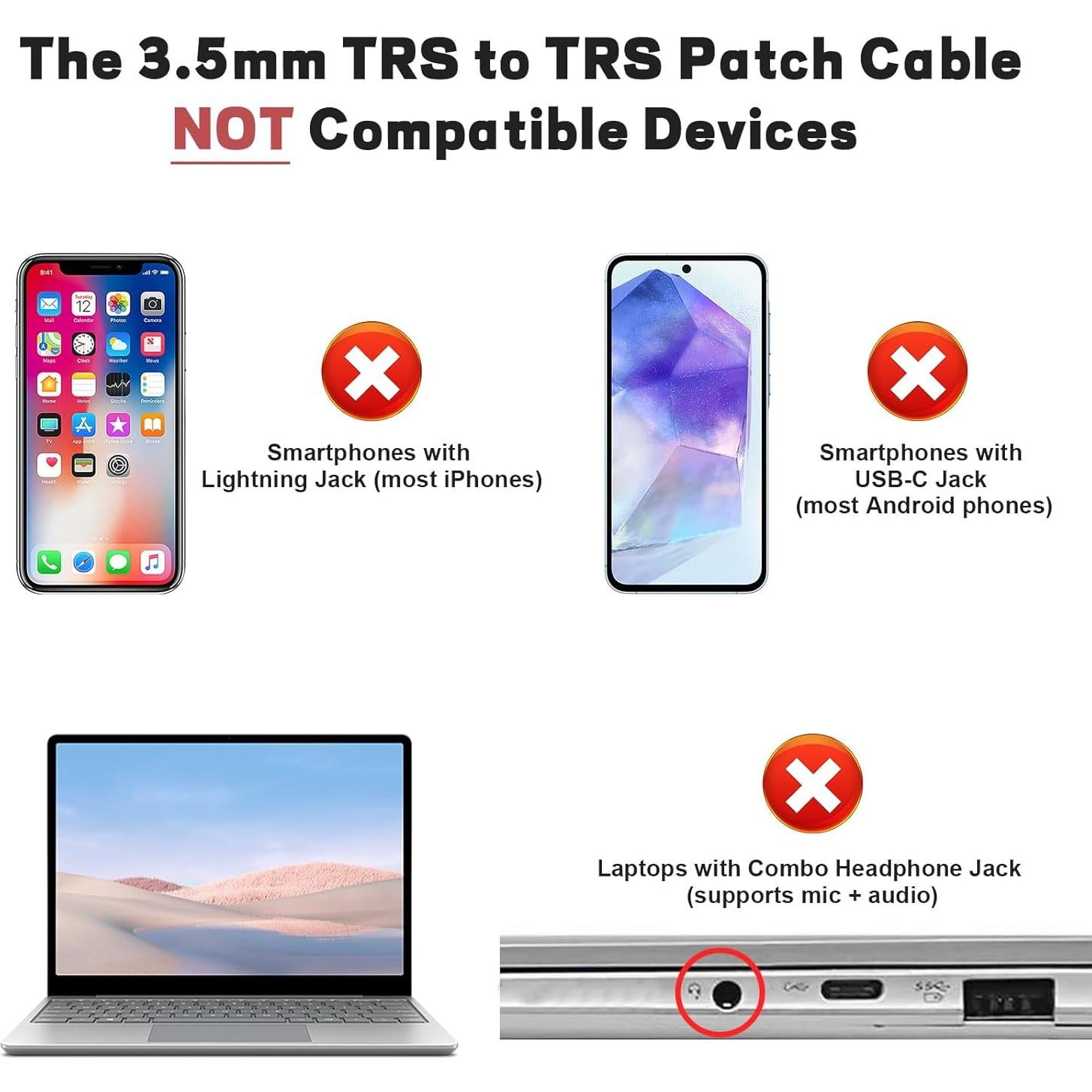 Cable de micrófono TRS 3.5mm Puiixur enrollado 20-60cm