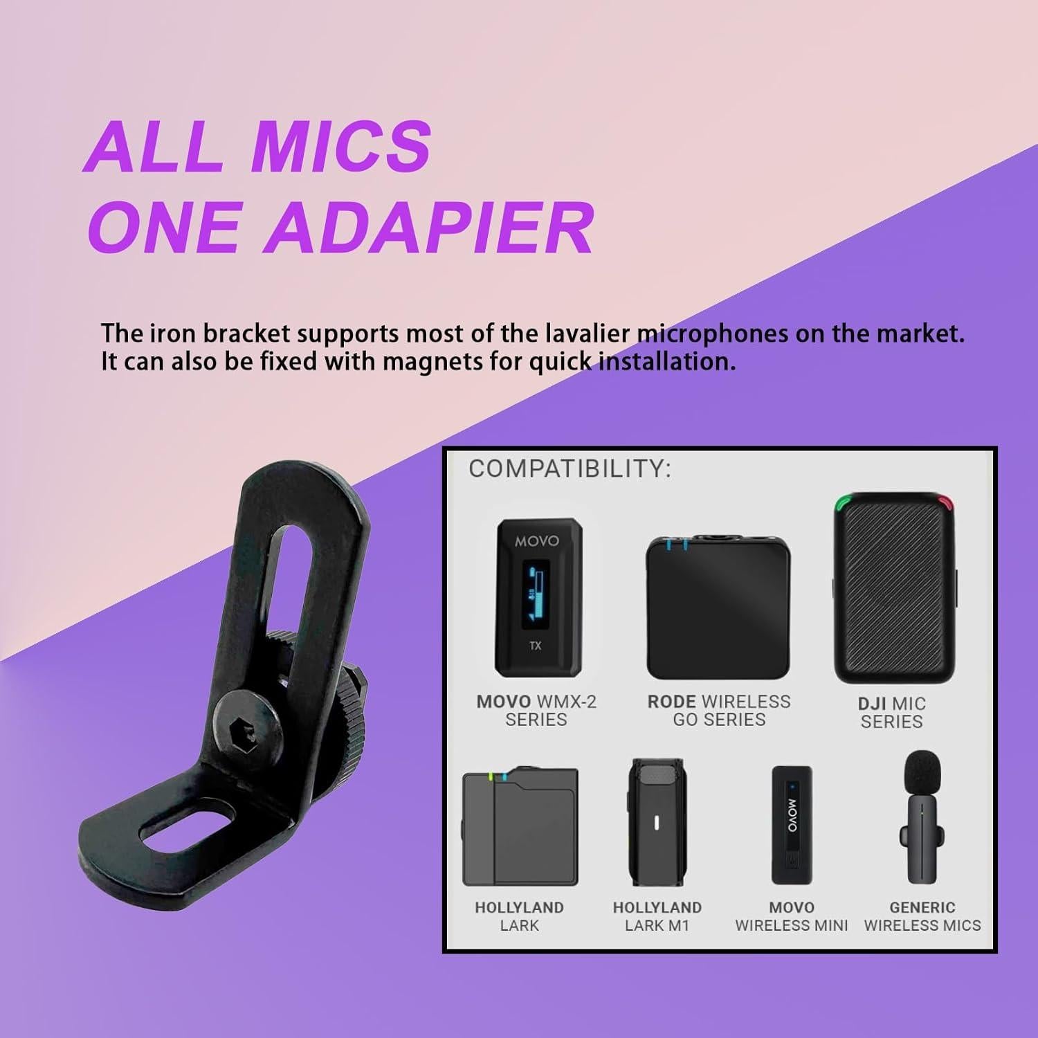 Adaptador de Montaje de Zapata Fría Kimyoaee para Micrófonos Inalámbricos