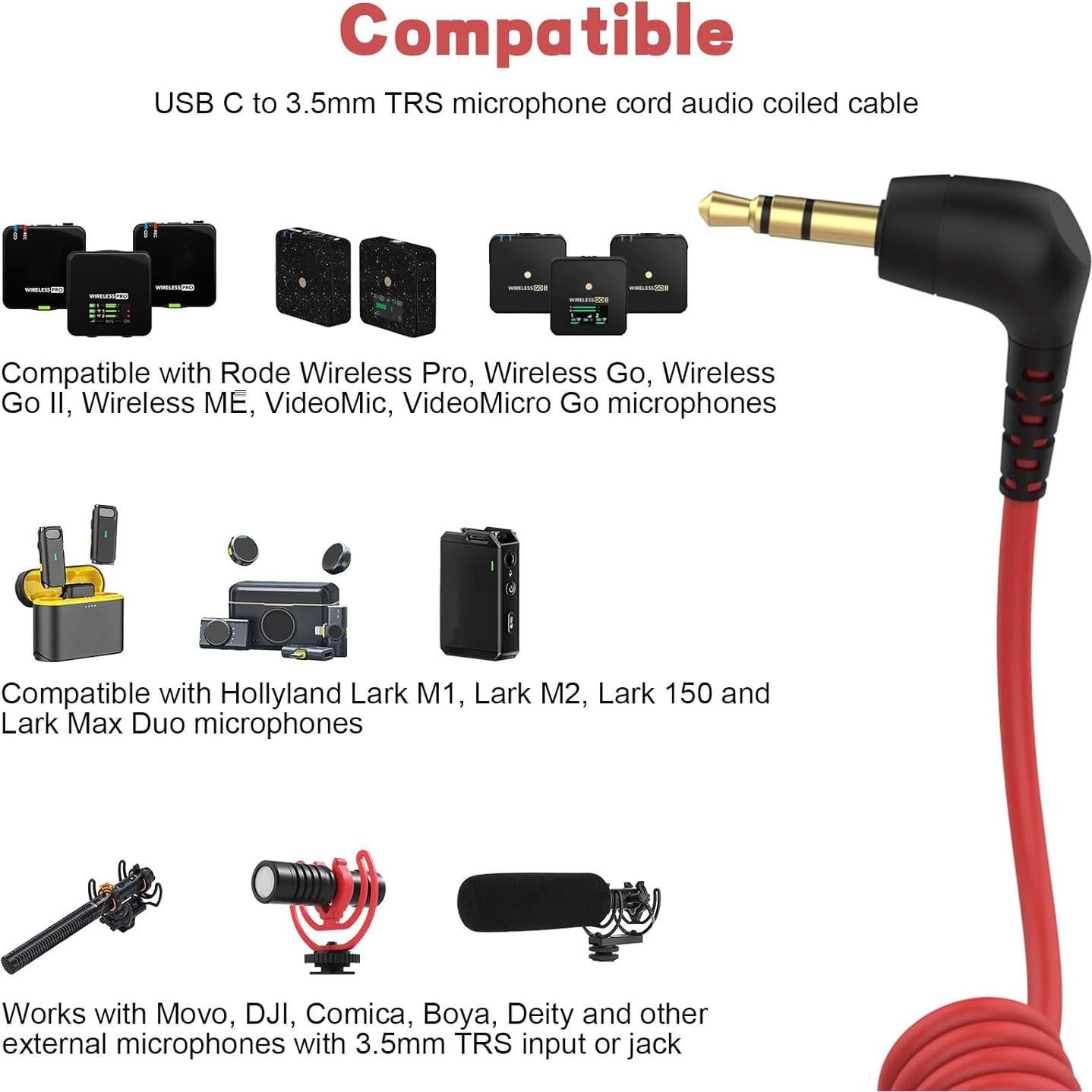 Adaptador Zosvoses USB C a 3.5mm TRS para Micrófonos