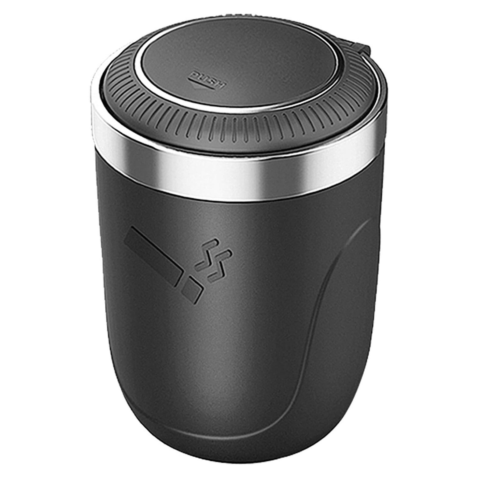 Cenicero de Coche ZAIZAI con Tapa y Luz LED, Acero Inoxidable