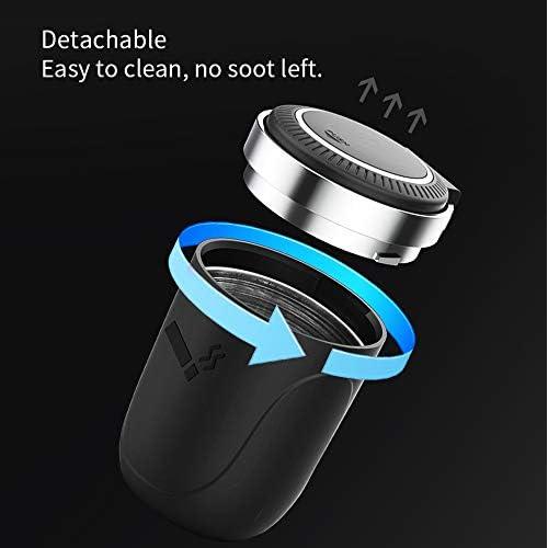 Cenicero de Coche ZAIZAI con Tapa y Luz LED, Acero Inoxidable