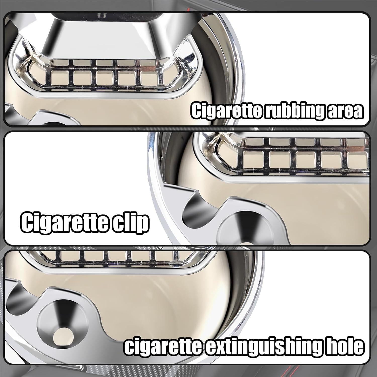 Cenicero para coche YESCOO con tapa y luz LED, a prueba de olores