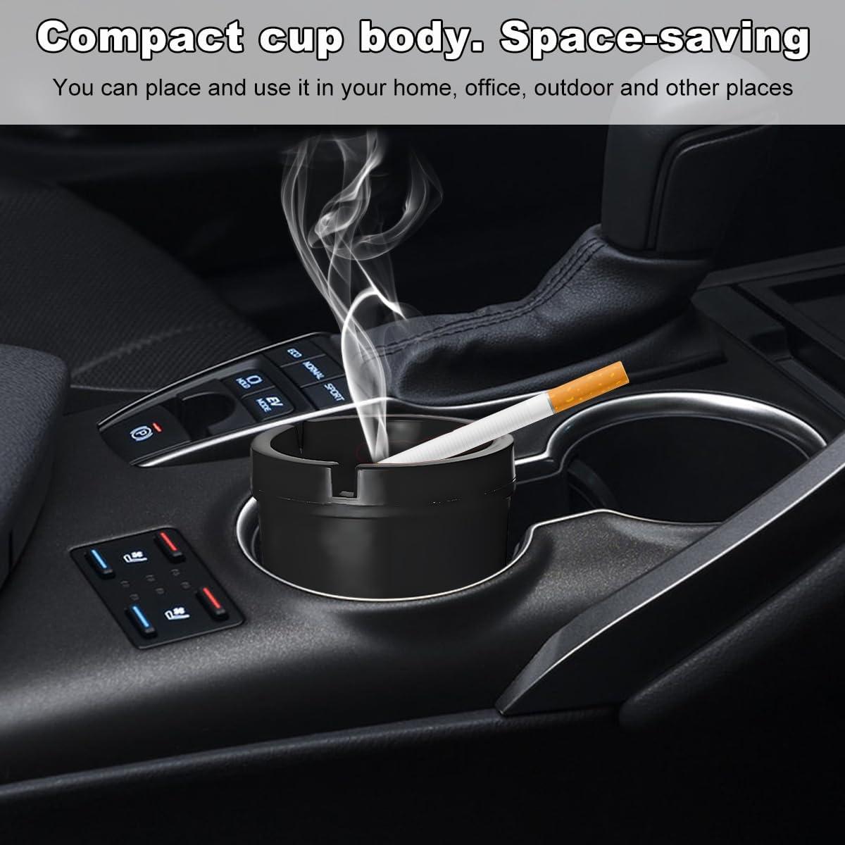 Cenicero para coche DXNQ, plástico, a prueba de olores, negro