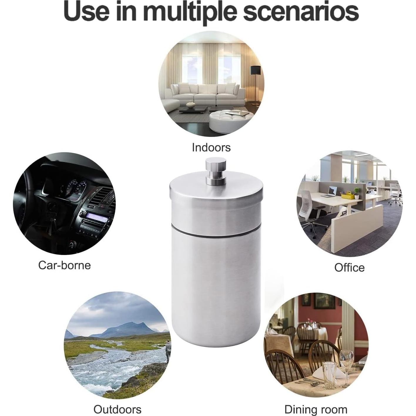 Cenicero para coche EOCICI de acero inoxidable a prueba de olores