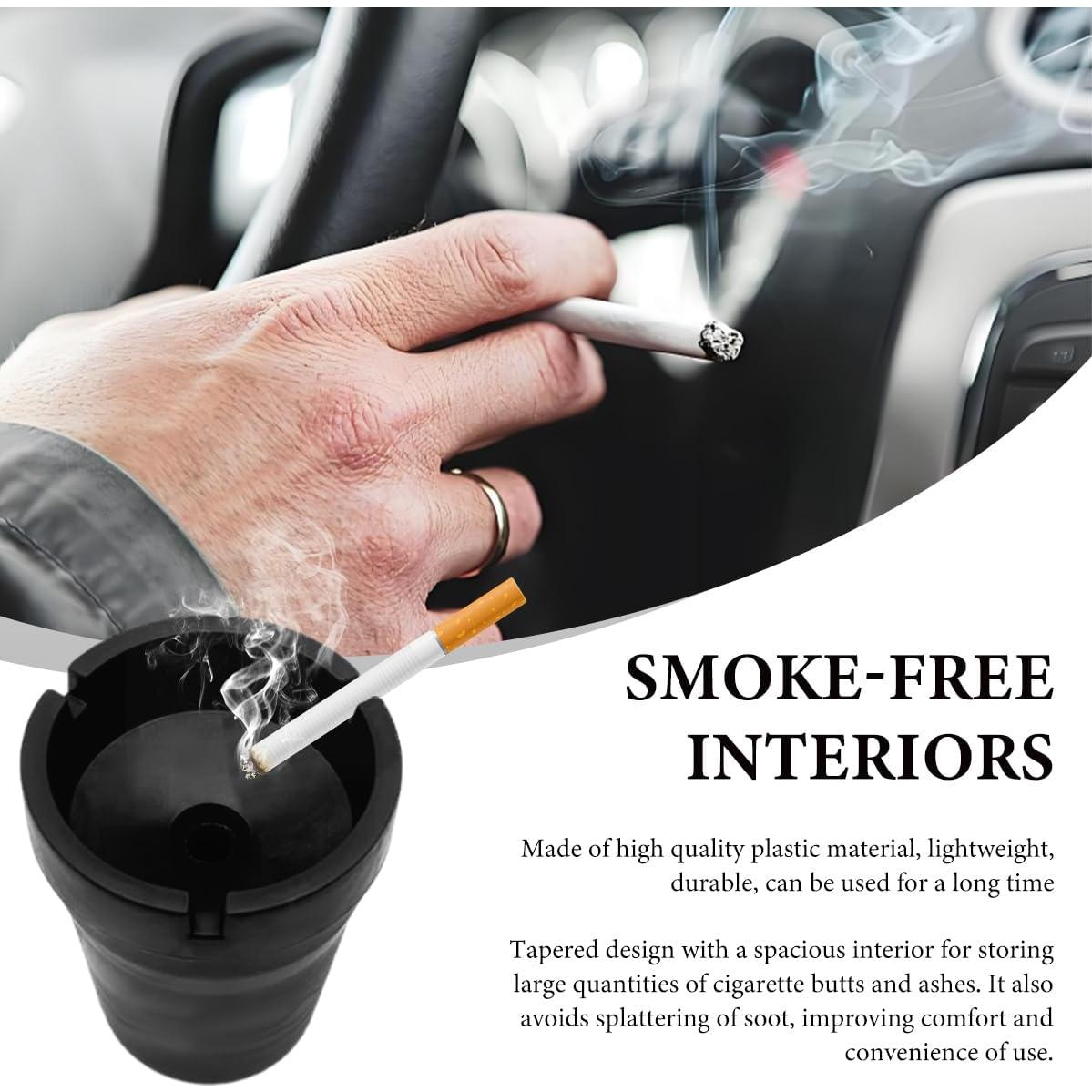 Cenicero de coche KVAEY automático a prueba de olores negro