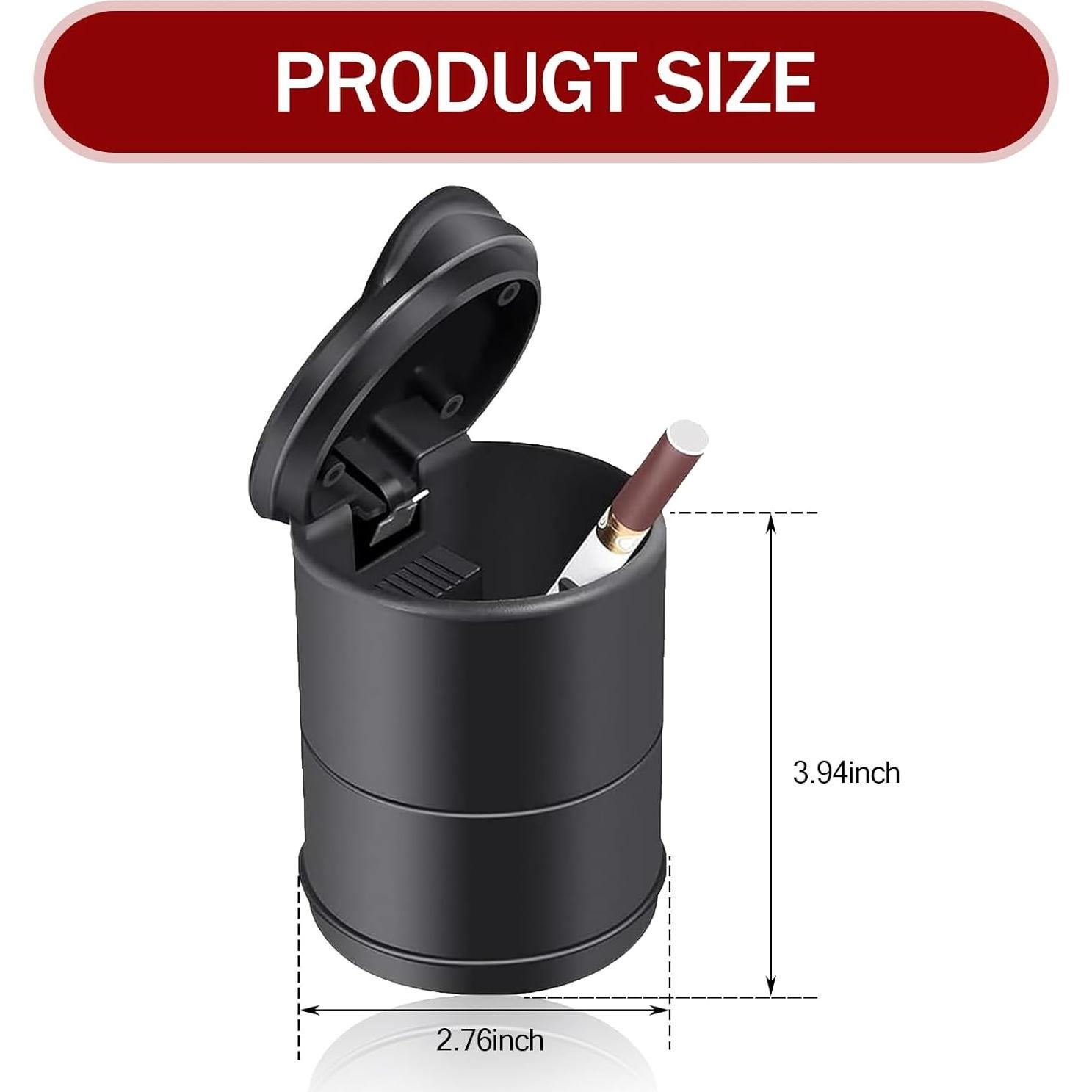 Cenicero de Coche Gunroil con Tapa Plegable - ABS Retardante de Llama