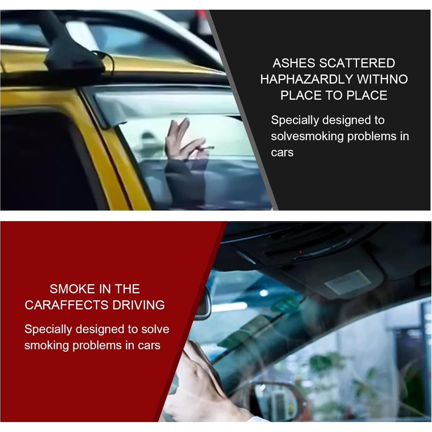 Cenicero de Coche Gunroil con Tapa Plegable - ABS Retardante de Llama