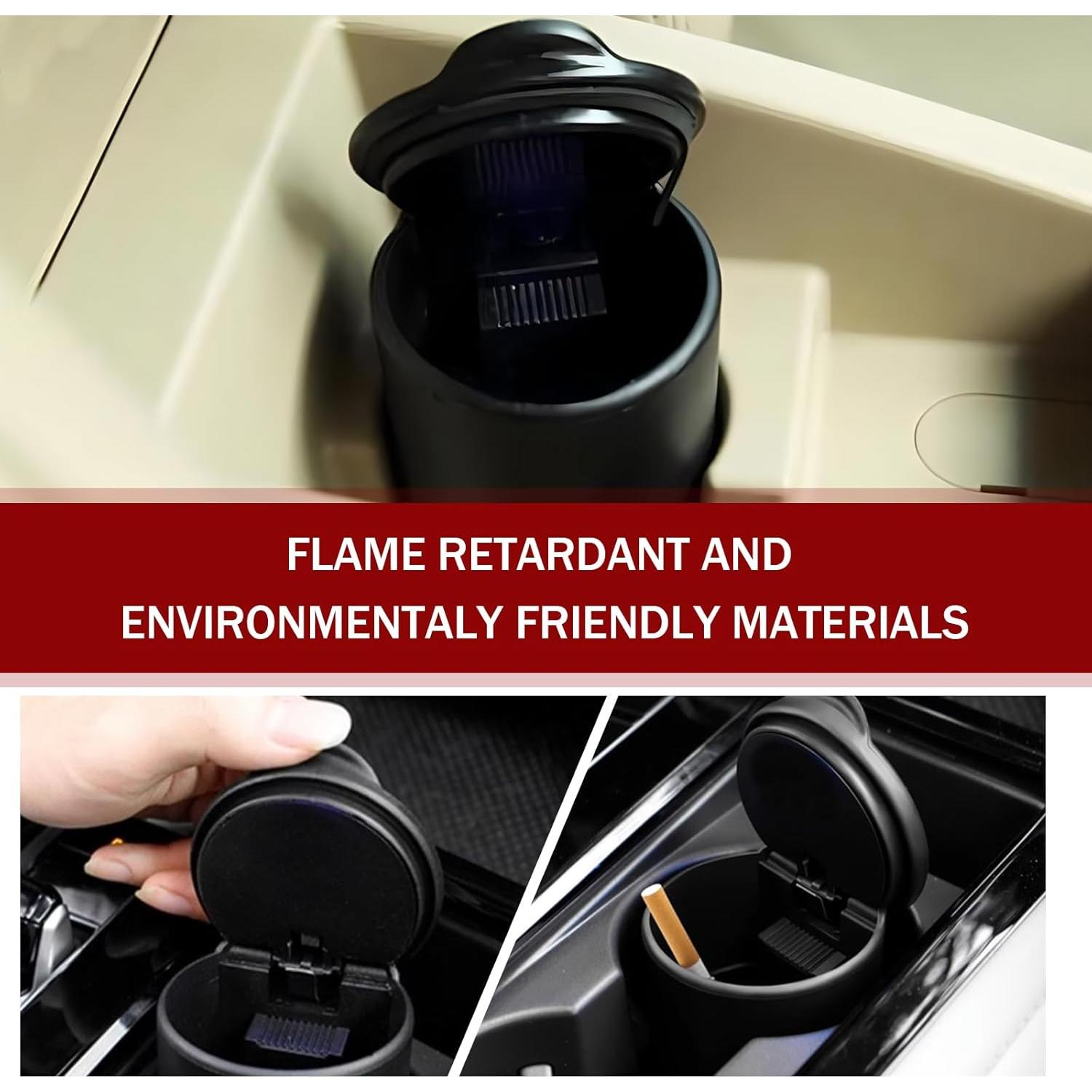 Cenicero de Coche Gunroil con Tapa Plegable - ABS Retardante de Llama