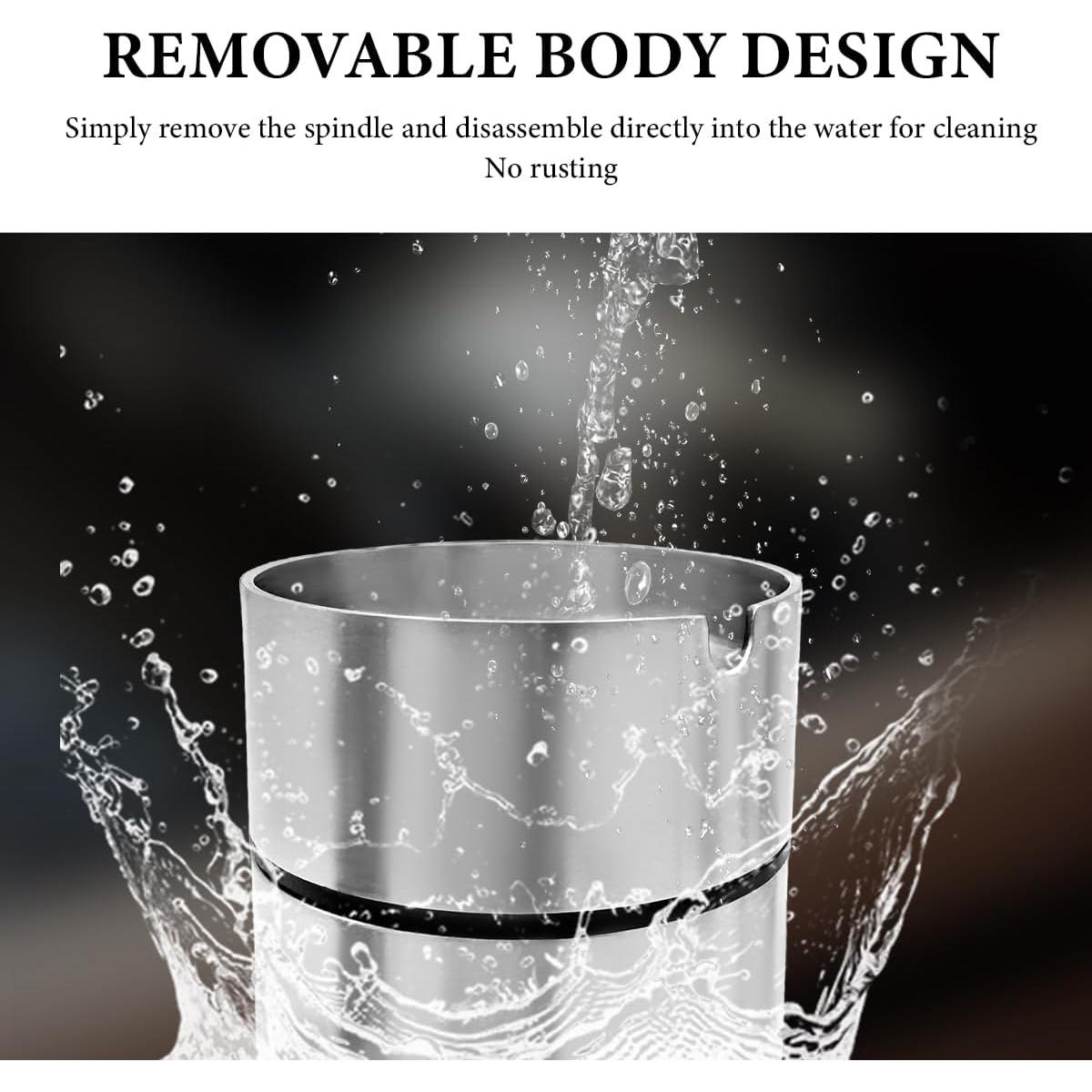 Cenicero de coche KVAEY con tapa, acero inoxidable, plata