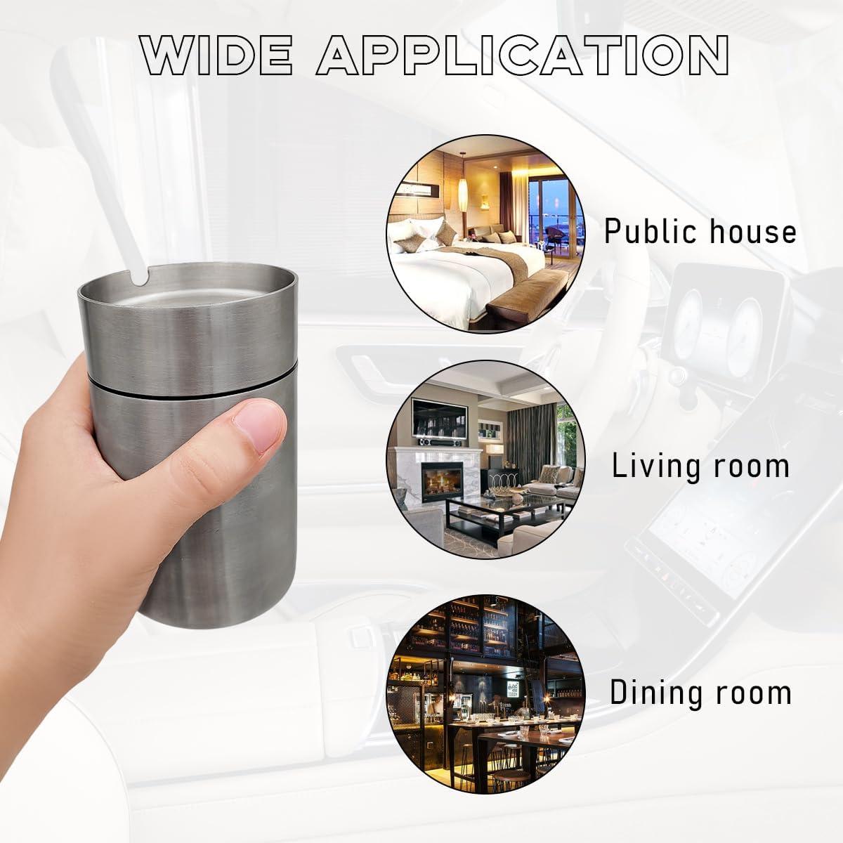 Cenicero de Acero Inoxidable Ohleats para Auto Grande