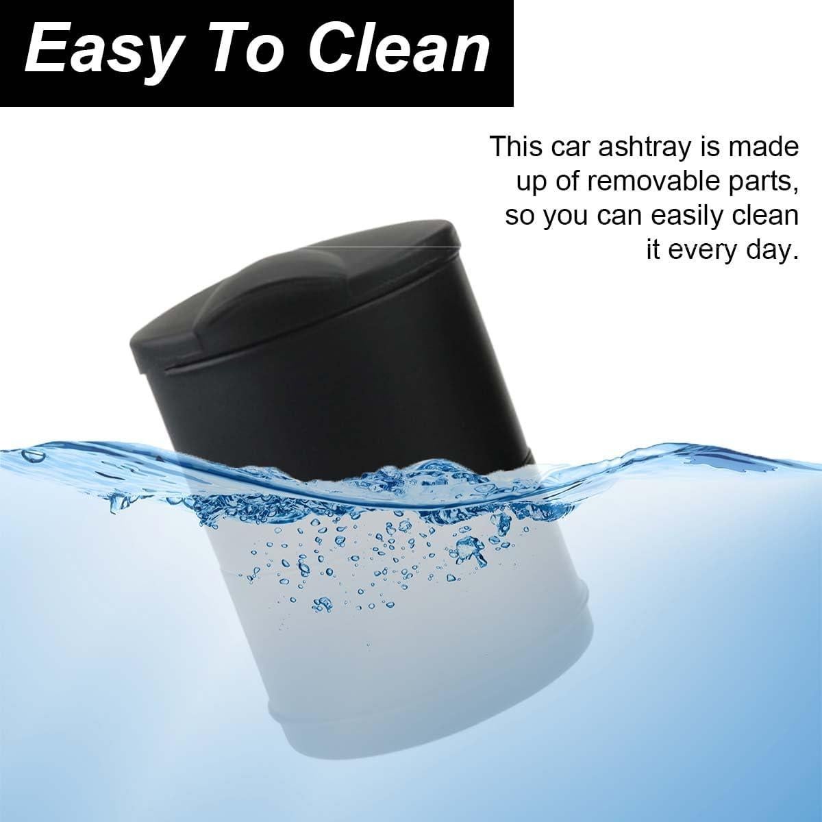 Cenicero de coche LHDOS con tapa, portátil y a prueba de olores