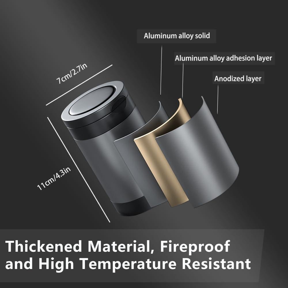 Cenicero portátil Tmengdao con luz LED automática gris