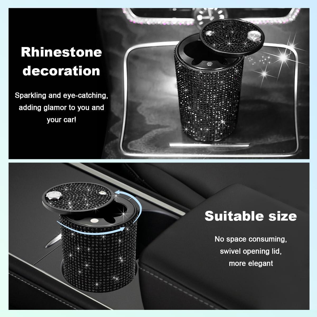 Cenicero de Cigarrillos para Auto SHMZK con Tapa Antifuego Negro