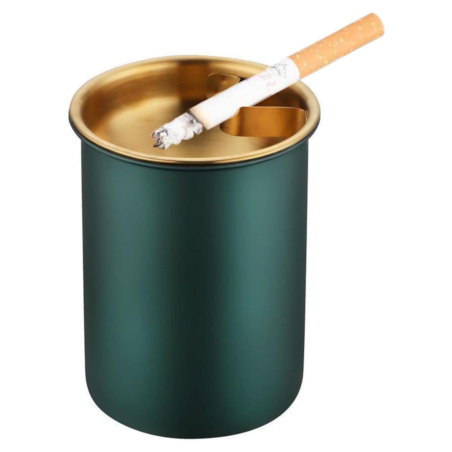 Cenicero de coche MaoMaoCha de acero inoxidable con tapa