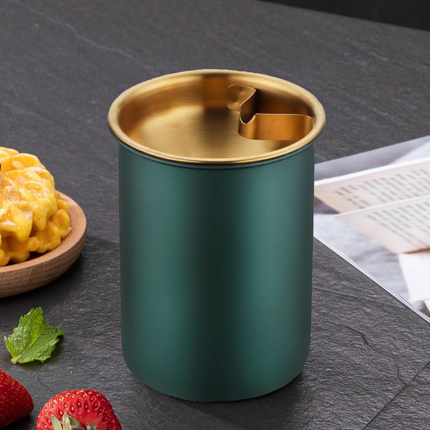 Cenicero de coche MaoMaoCha de acero inoxidable con tapa