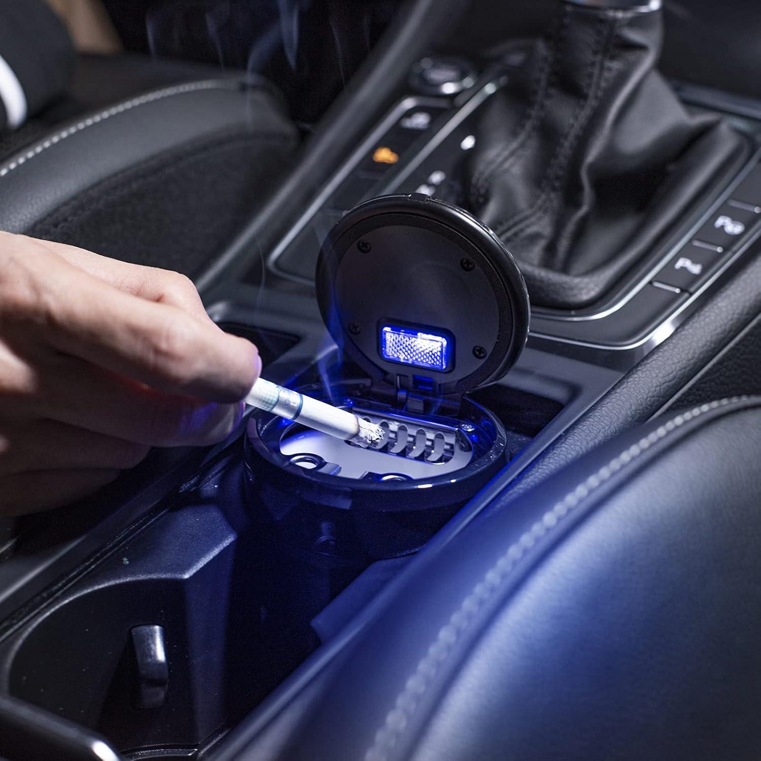 Cenicero Mini de Auto SOLARXIA con Tapa y Luz LED