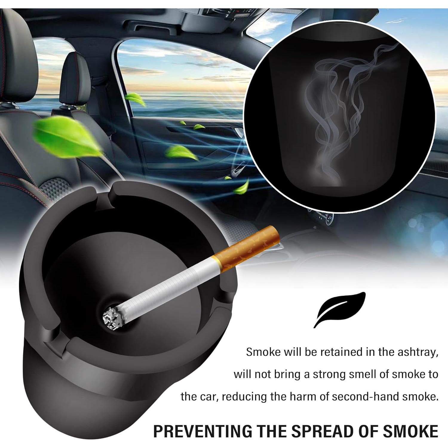 Cenicero de coche Carleef con tapa a prueba de olores 10.6 cm