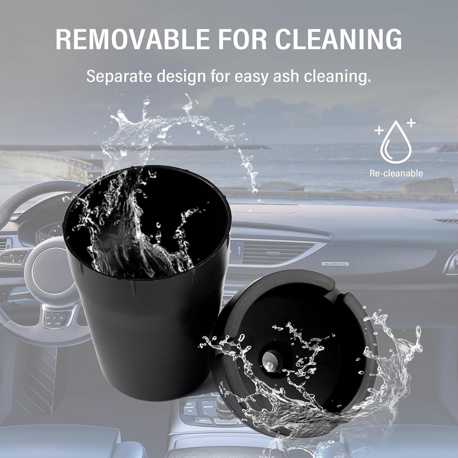 Cenicero de coche Carleef con tapa a prueba de olores 10.6 cm