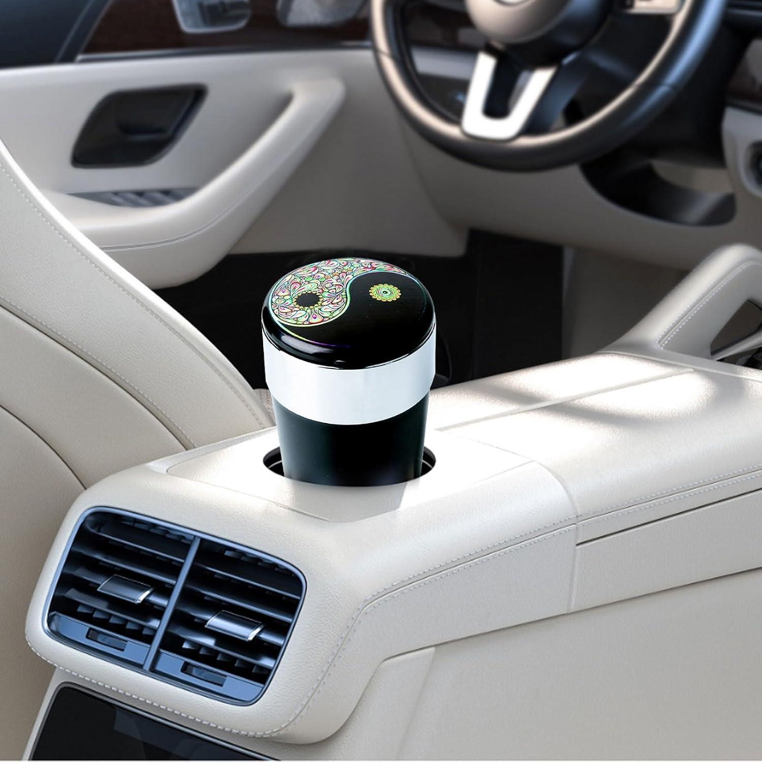 Basurero de coche MeiBoAll con tapa y luz LED azul 127g