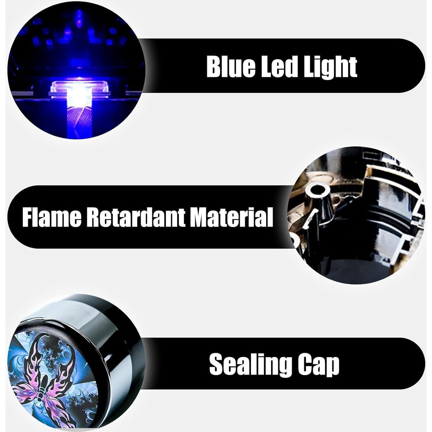 Basurero de coche MeiBoAll con tapa y luz LED azul 127g