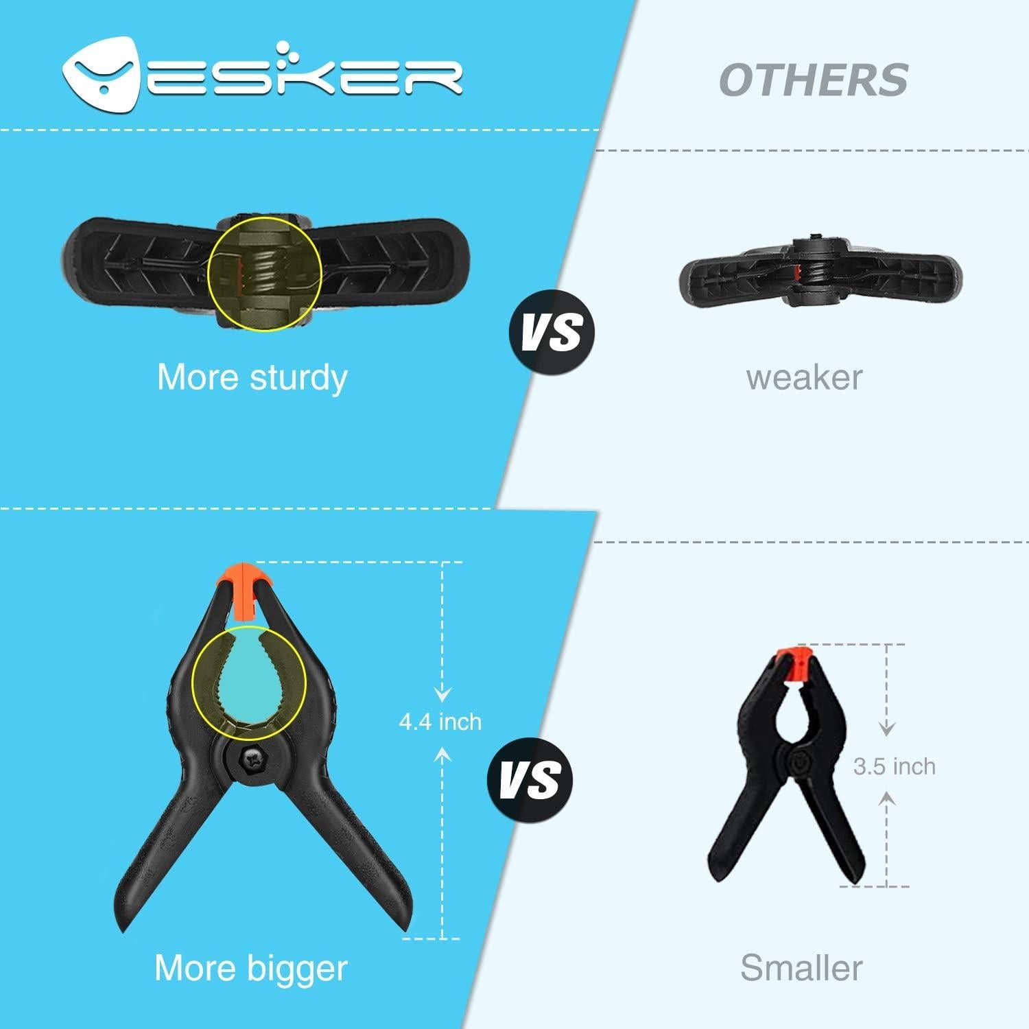 Pinzas de Resorte Yesker 8 Piezas Nylon 11.18 cm Resistente