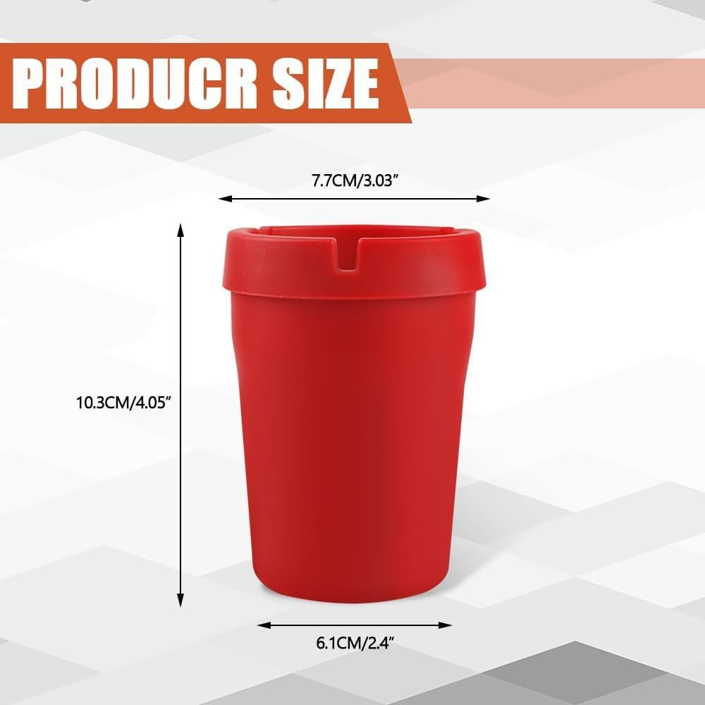 Cenicero de coche RGOAANC portátil a prueba de olores rojo