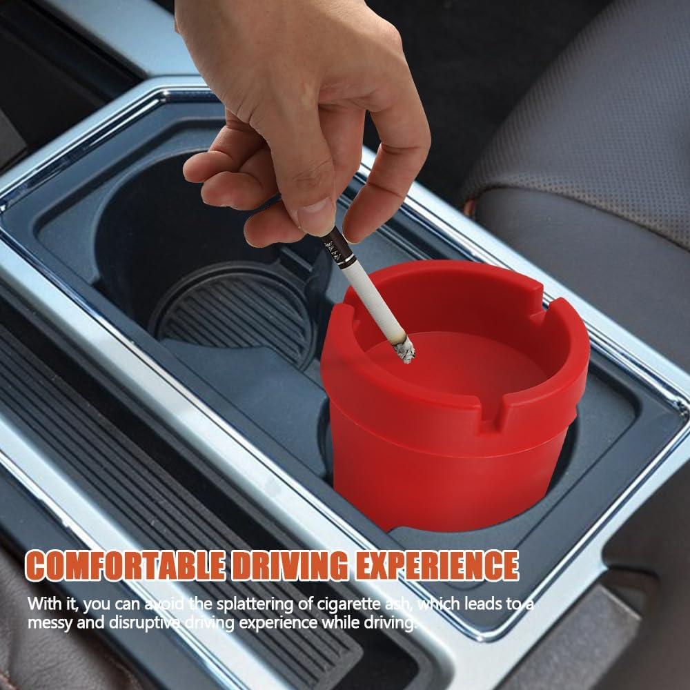 Cenicero de coche RGOAANC portátil a prueba de olores rojo