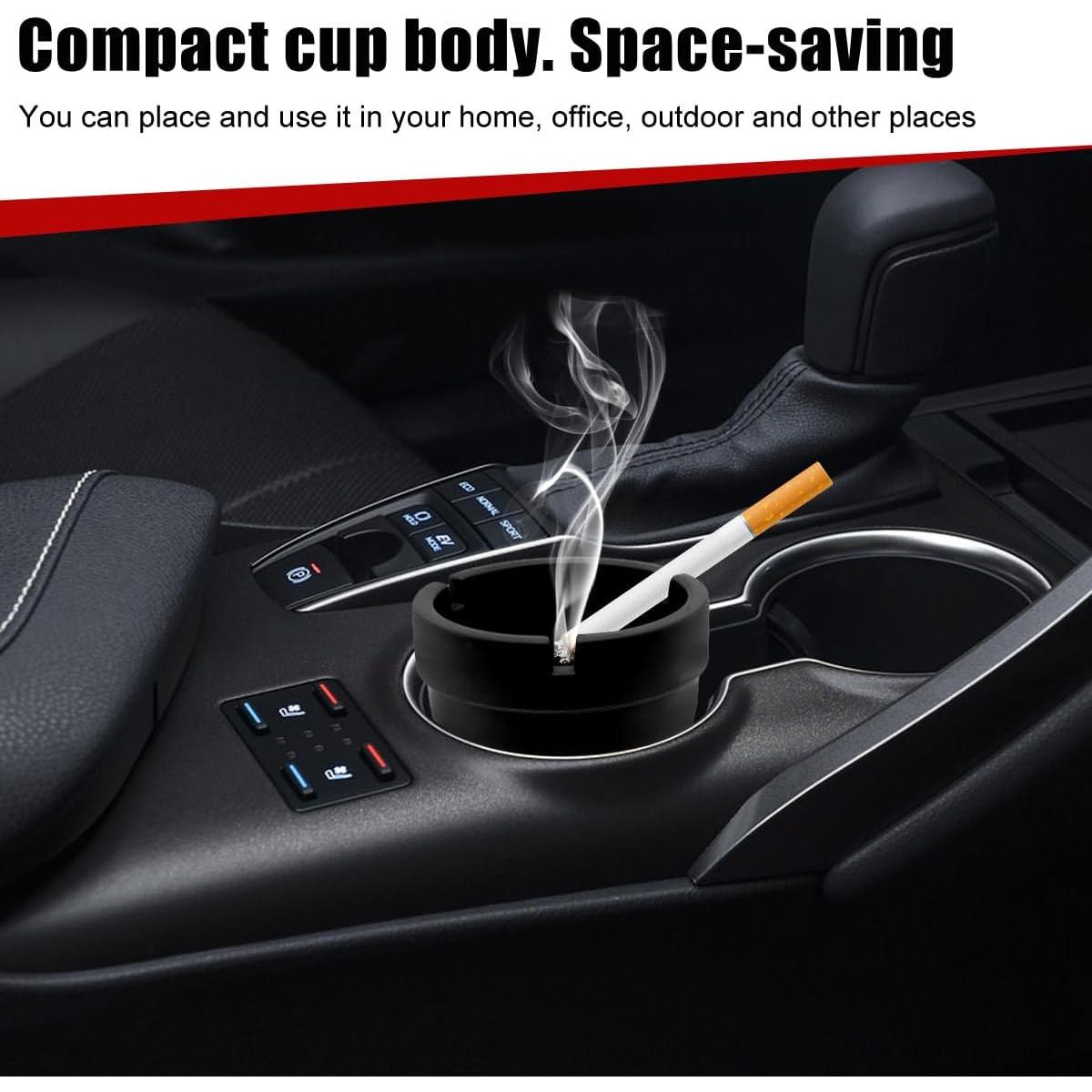 Cenicero de coche Gasedin negro autoextinguible y a prueba de viento