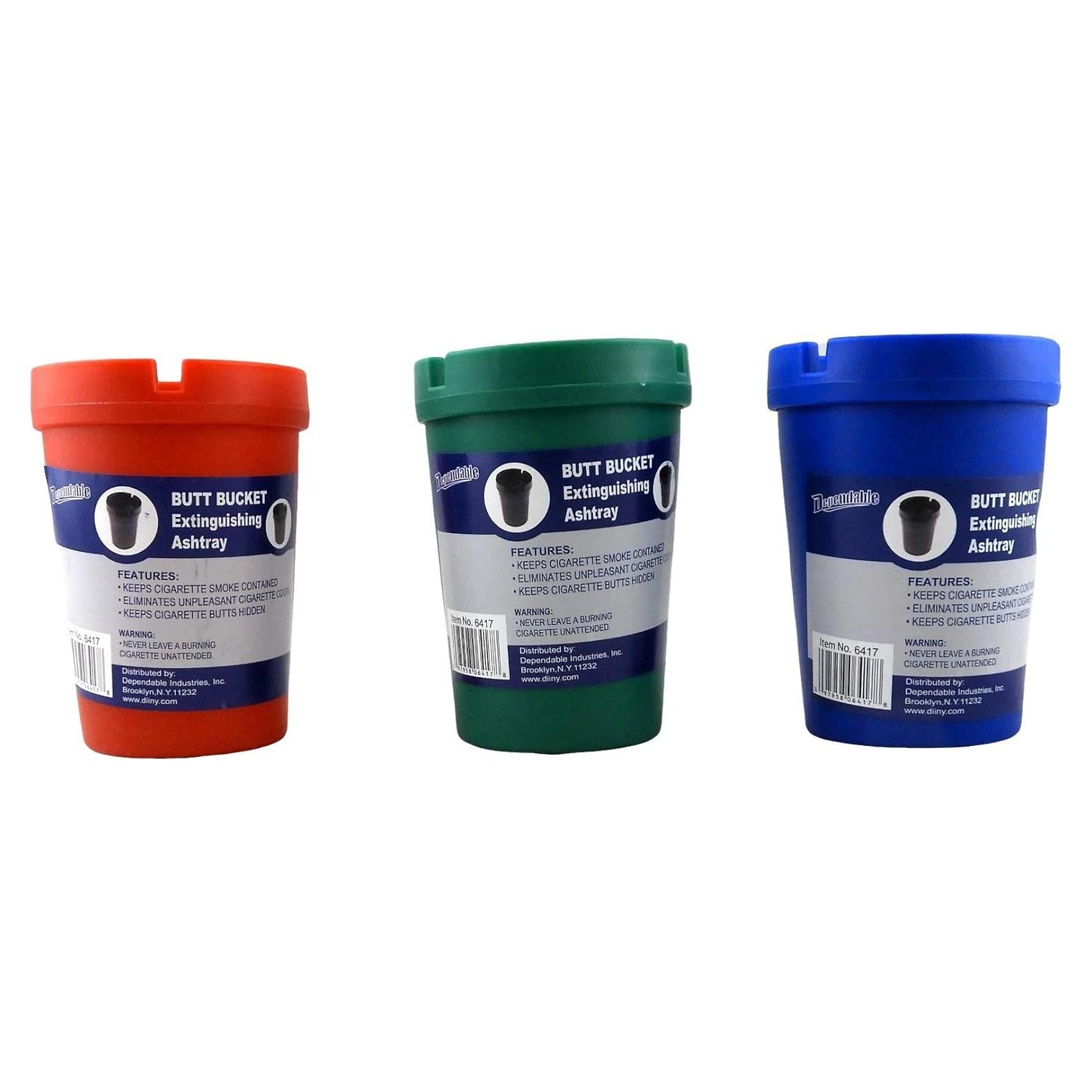 Paquete de 3 Ceniceros Autoextinguibles Dependable - Multicolor