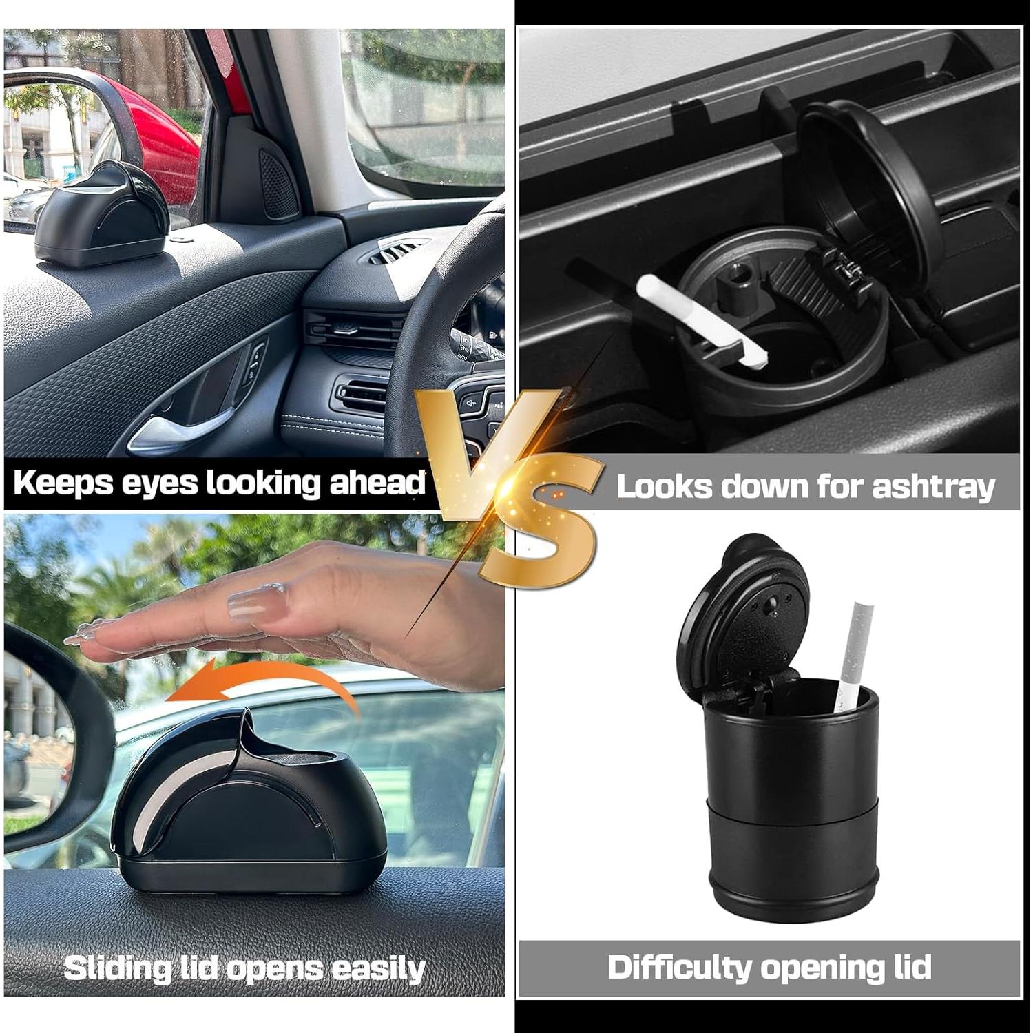 Cenicero de coche FOWSRHRG con tapa y arena extinguible