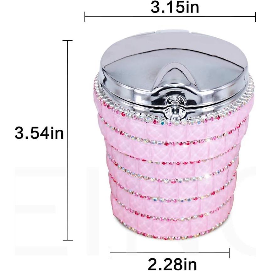 Cenicero de coche eing con luz LED azul y tapa abatible