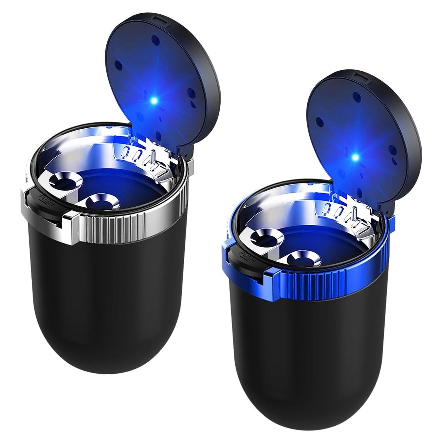 Cenicero de Coche con Tapa Povtii, Acero Inoxidable, 2PCS